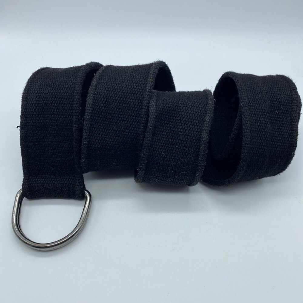 Unbranded Black D-Ring Belt Men's Size L End to End 45"